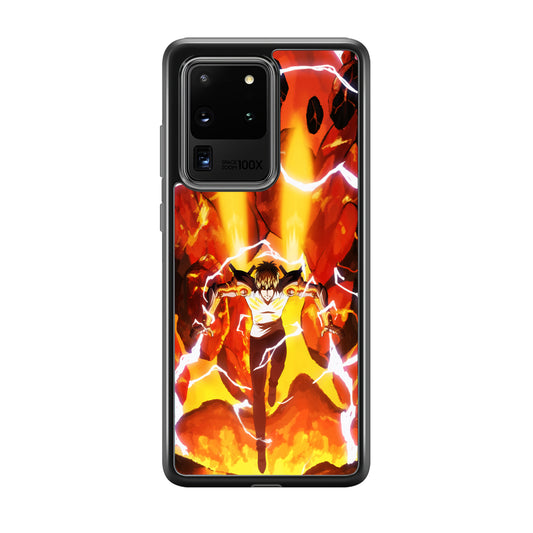 One Punch Man Genos Red Flaming Soil Samsung Galaxy S20 Ultra Case