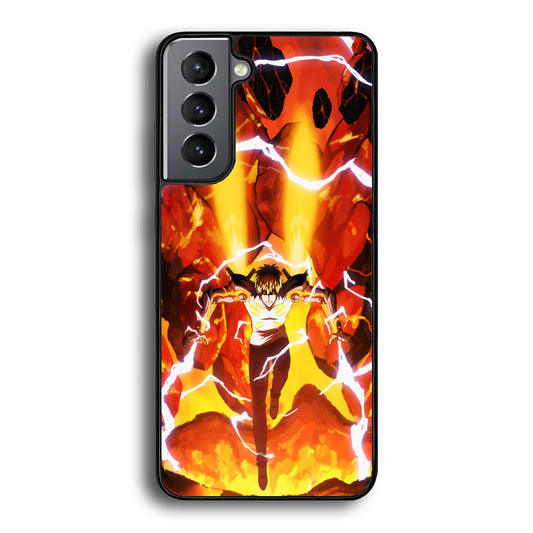 One Punch Man Genos Red Flaming Soil Samsung Galaxy S21 Case