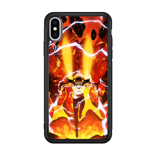 One Punch Man Genos Red Flaming Soil iPhone Xs Max Case