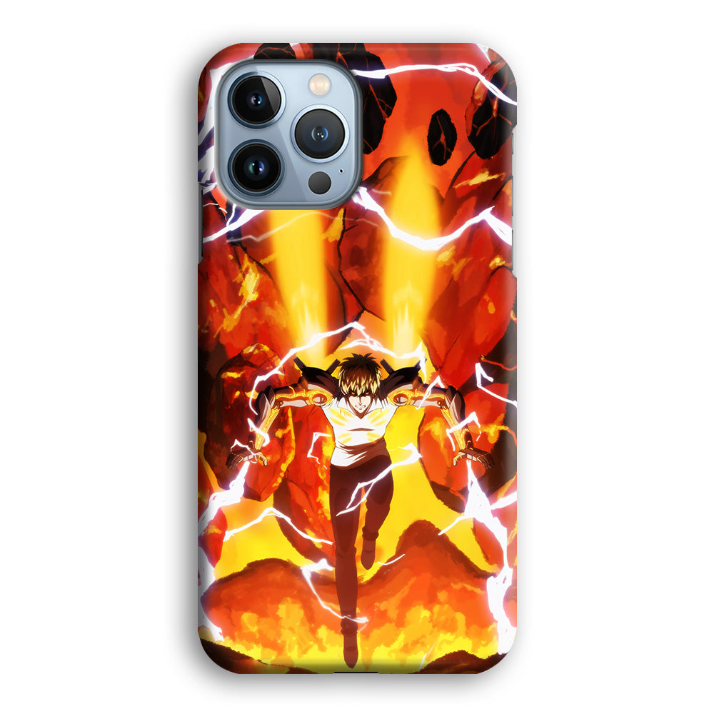 One Punch Man Genos Red Flaming Soil iPhone 13 Pro Max Case