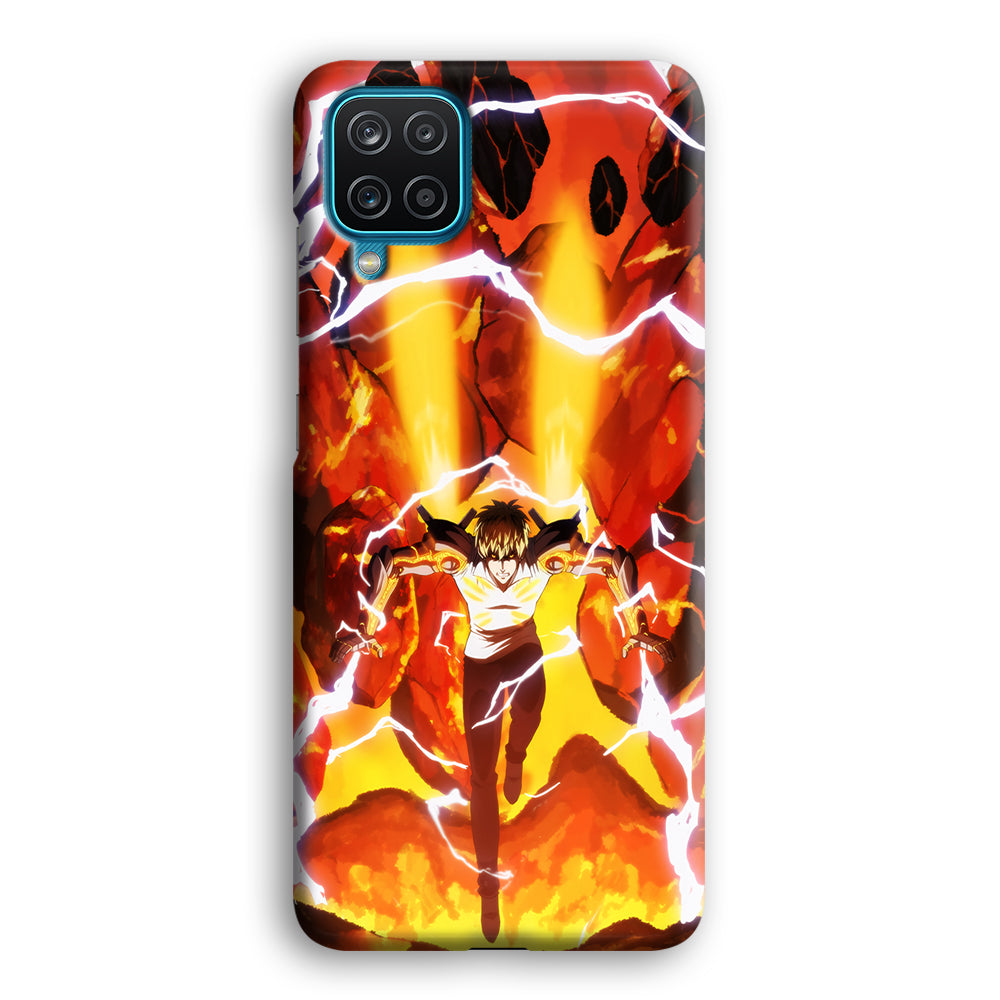 One Punch Man Genos Red Flaming Soil Samsung Galaxy A12 Case