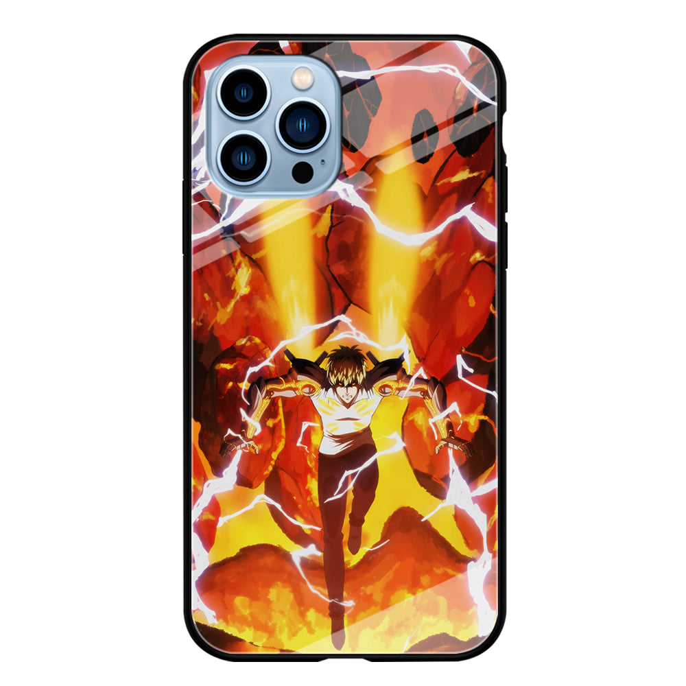One Punch Man Genos Red Flaming Soil iPhone 13 Pro Max Case