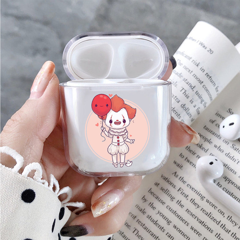 Pennywise Kid and Red Balloon Protective Clear Case Cover For Apple Airpods