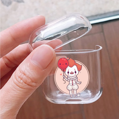 Pennywise Kid and Red Balloon Protective Clear Case Cover For Apple Airpods