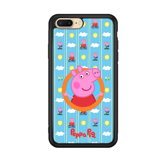 Peppa Pig Circle Frame iPhone 7 Plus Case