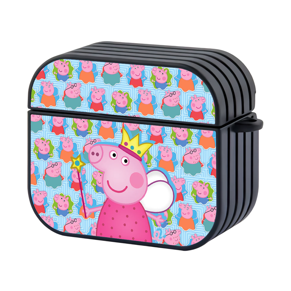 Peppa Pig The Princess of Fairy Hard Work Hard Plastic Case Cover For Apple Airpods 3