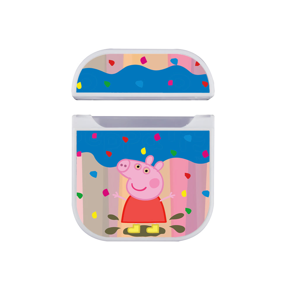 Peppa Pig Wearing Boots Hard Plastic Case Cover For Apple Airpods