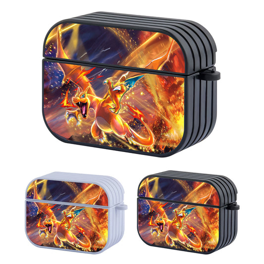 Pokemon Charizard Dashing Flying through the Fire Hard Plastic Case Cover For Apple Airpods Pro