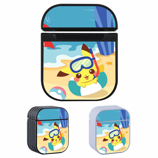 Pokemon Pikachu on The Beach Hard Plastic Case Cover For Apple Airpods