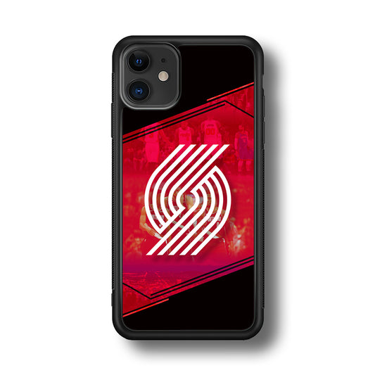 Portland Trail Blazers Silhouette on Red iPhone 11 Case