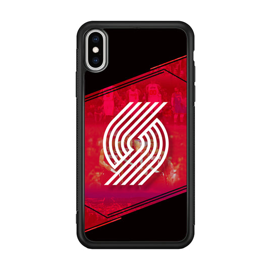 Portland Trail Blazers Silhouette on Red iPhone Xs Max Case