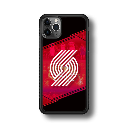 Portland Trail Blazers Silhouette on Red iPhone 11 Pro Max Case