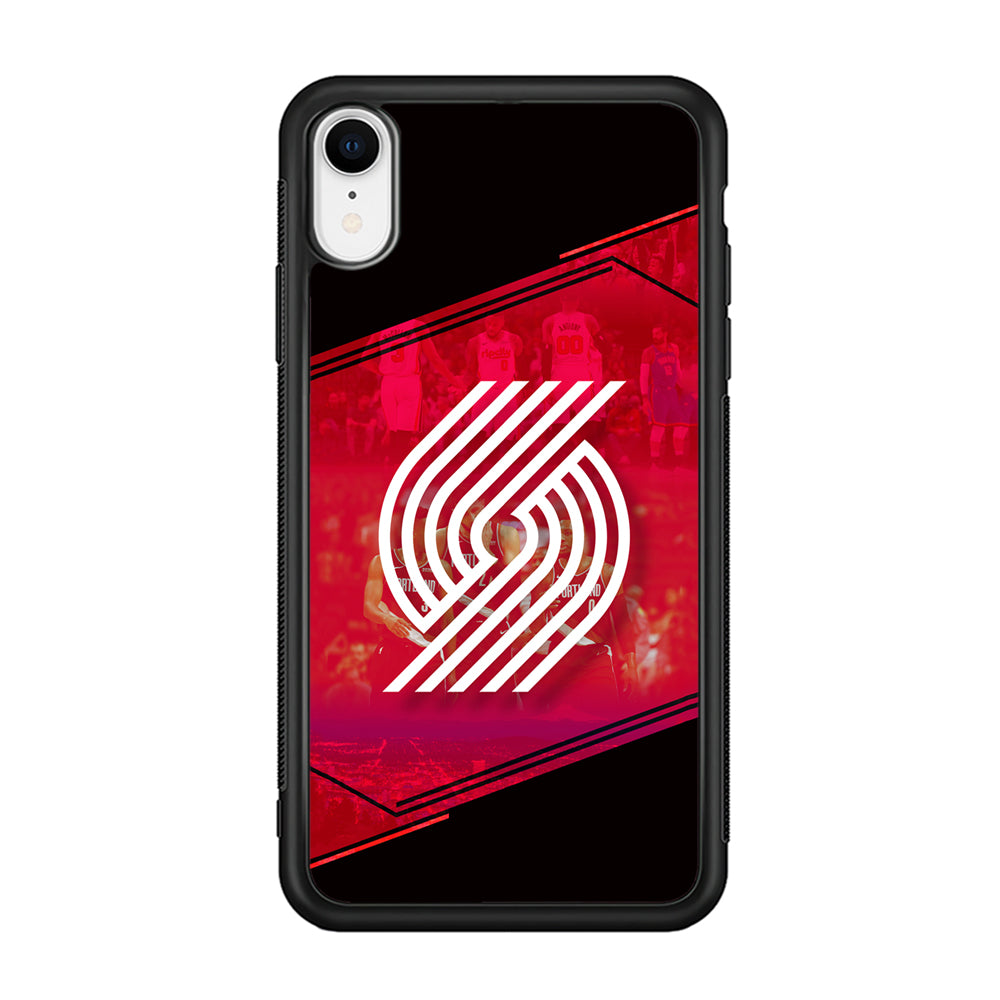 Portland Trail Blazers Silhouette on Red iPhone XR Case