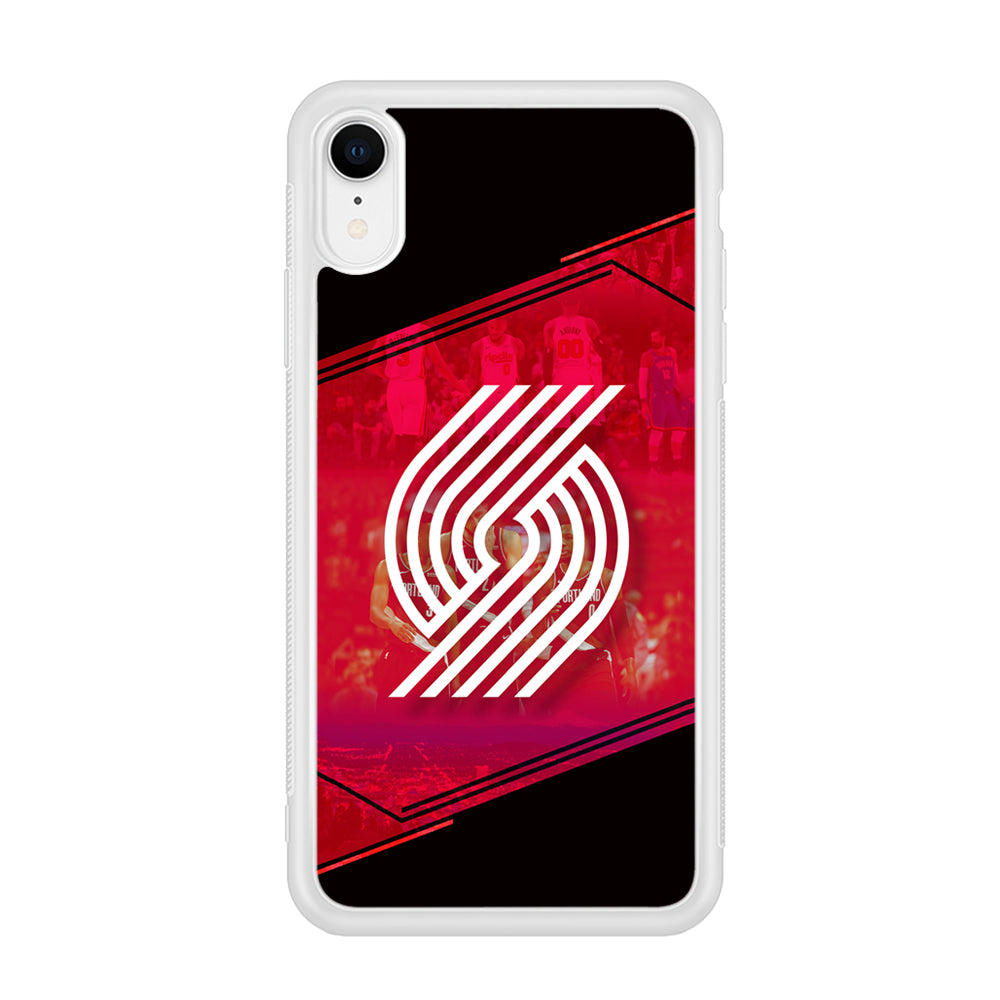 Portland Trail Blazers Silhouette on Red iPhone XR Case