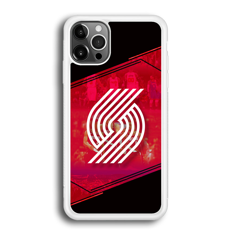 Portland Trail Blazers Silhouette on Red iPhone 12 Pro Case