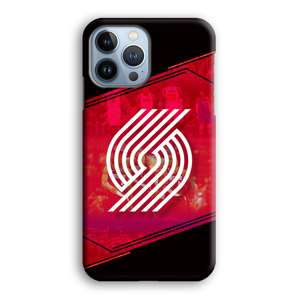 Portland Trail Blazers Silhouette on Red iPhone 13 Pro Max Case