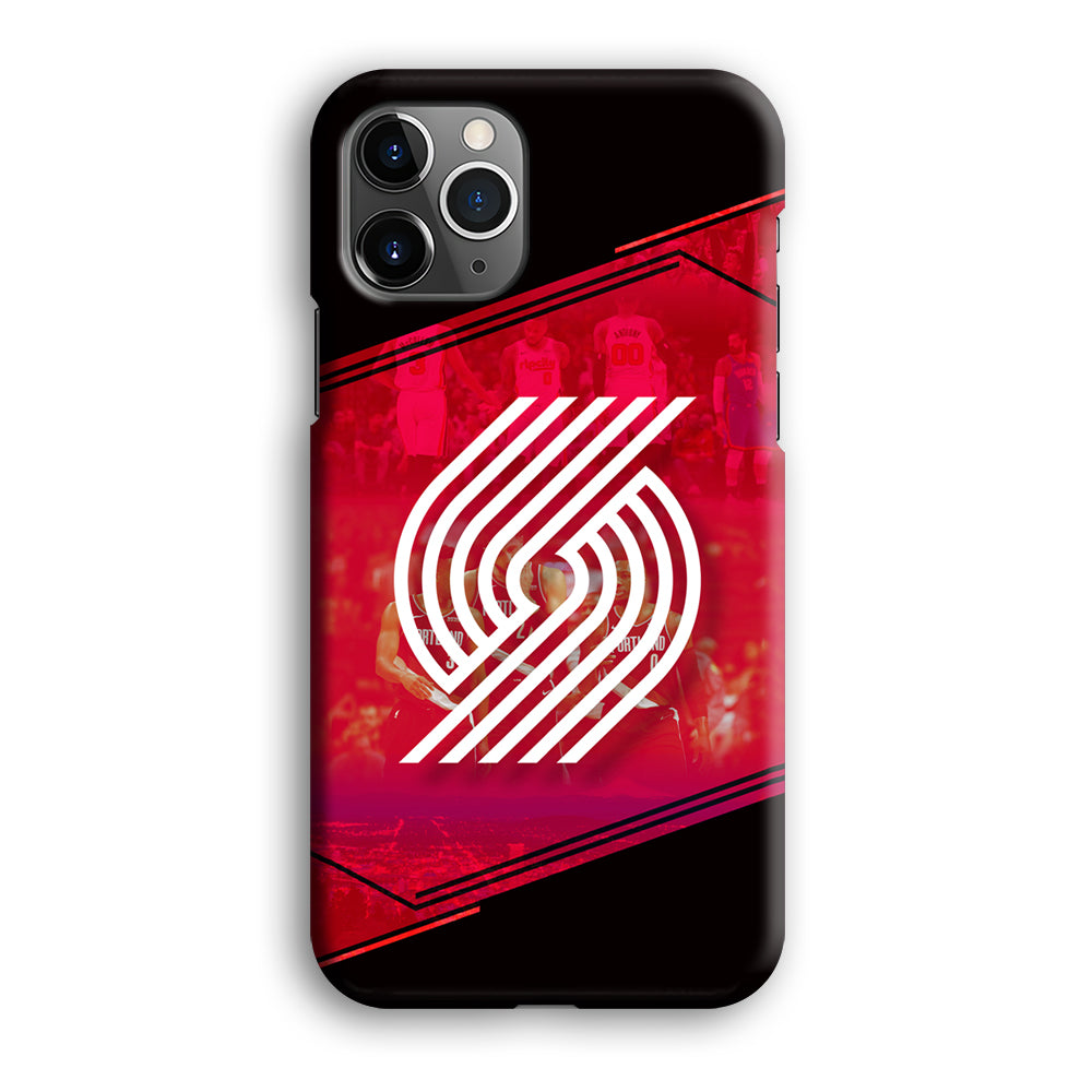 Portland Trail Blazers Silhouette on Red iPhone 12 Pro Case