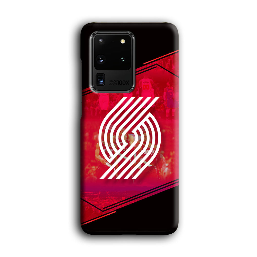 Portland Trail Blazers Silhouette on Red Samsung Galaxy S20 Ultra Case