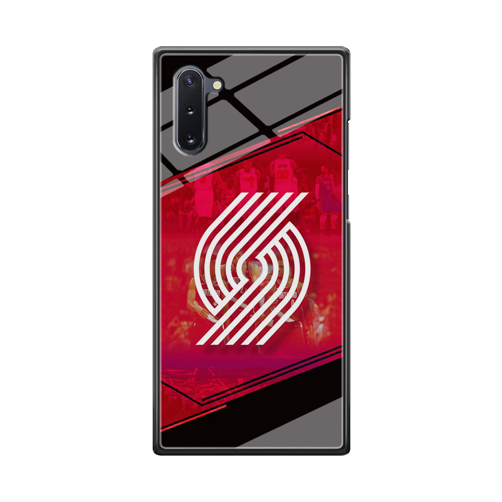 Portland Trail Blazers Silhouette on Red Samsung Galaxy Note 10 Case