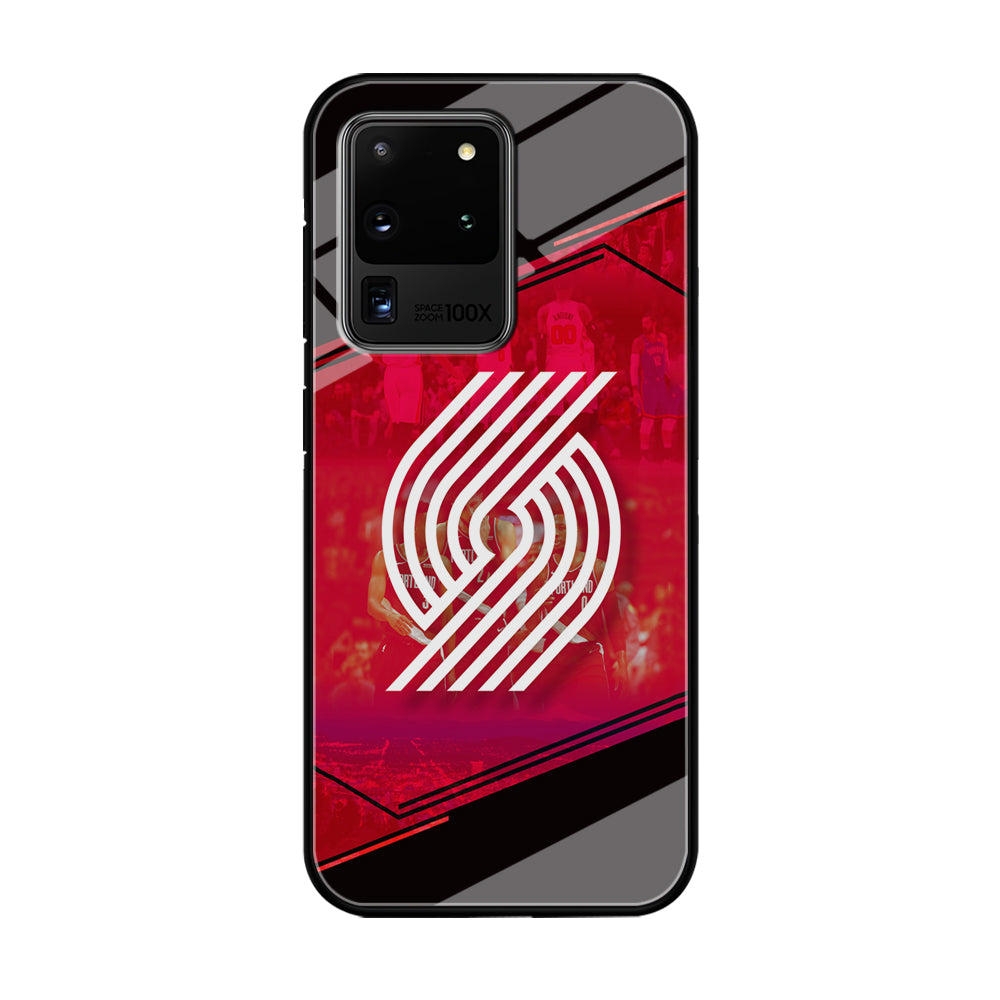 Portland Trail Blazers Silhouette on Red Samsung Galaxy S20 Ultra Case