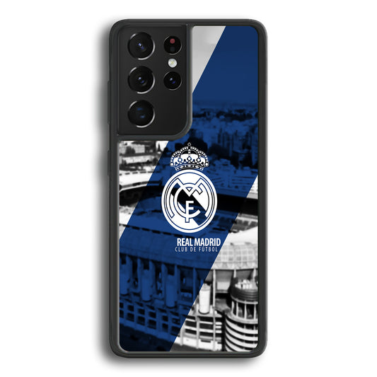 Real Madrid White Silhouette Samsung Galaxy S21 Ultra Case