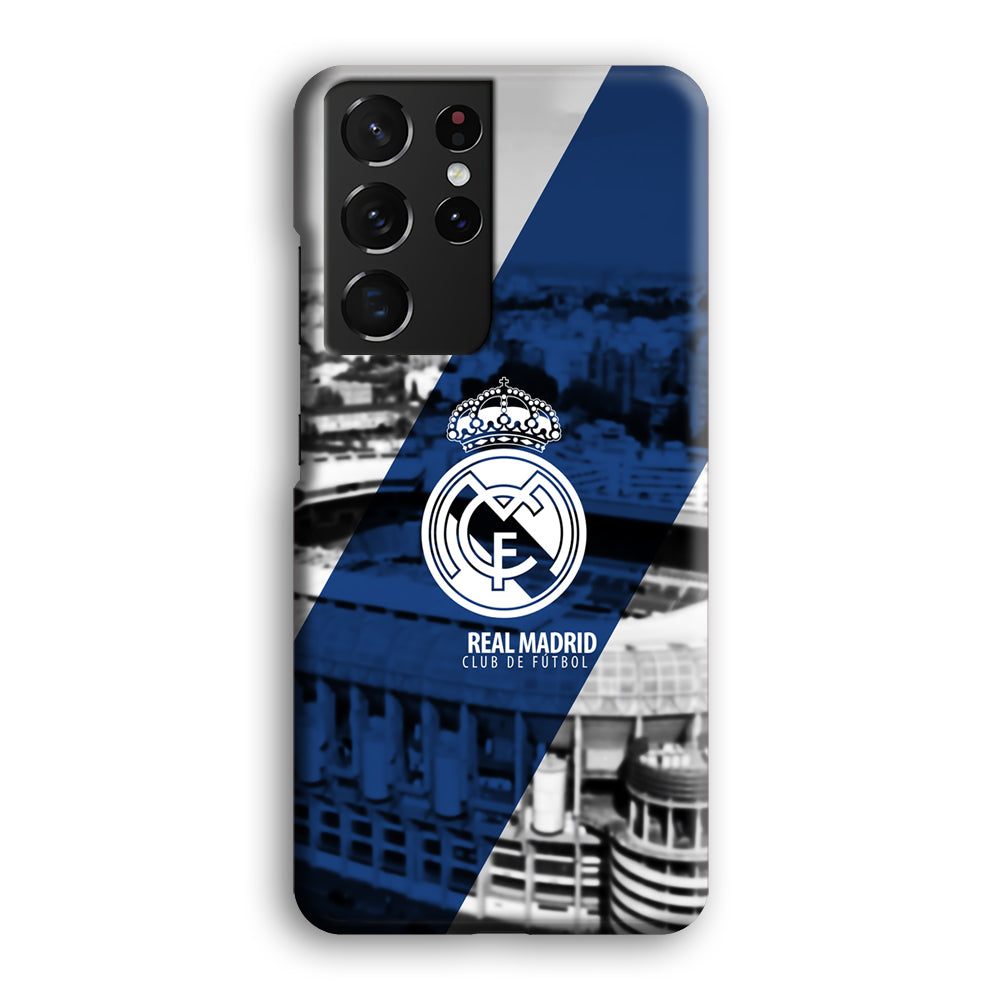 Real Madrid White Silhouette Samsung Galaxy S21 Ultra Case