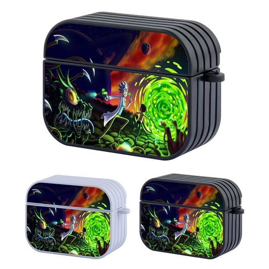 Rick and Morty Run From Monsters Hard Plastic Case Cover For Apple Airpods Pro