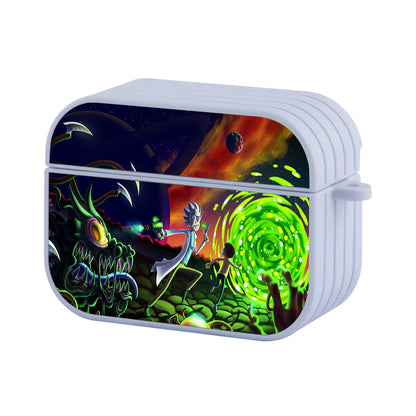 Rick and Morty Run From Monsters Hard Plastic Case Cover For Apple Airpods Pro