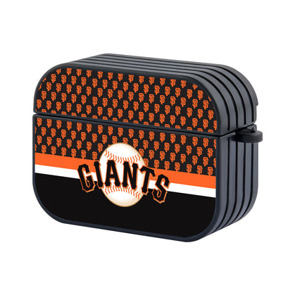 San Francisco Giants MLB Patern Word on Top Hard Plastic Case Cover For Apple Airpods Pro