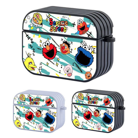 Sesame Street Daily Expression Hard Plastic Case Cover For Apple Airpods Pro