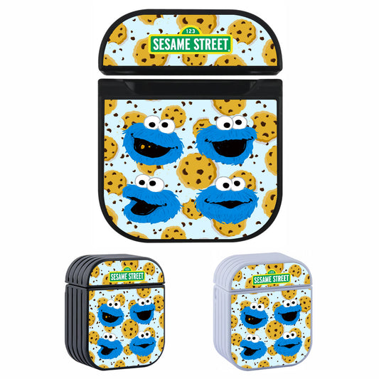 Sesame Street Four Face of Monster Cookies Hard Plastic Case Cover For Apple Airpods