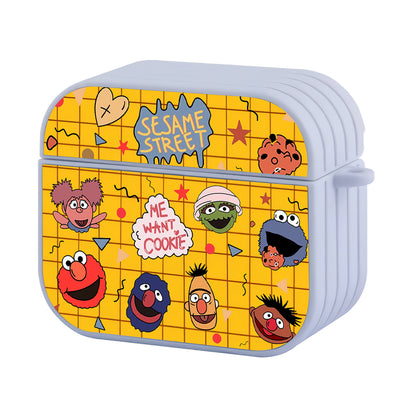 Sesame Street Want Cookie Hard Plastic Case Cover For Apple Airpods 3