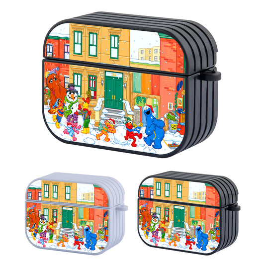 Sesame Street Warmth in the Midst of Snow Hard Plastic Case Cover For Apple Airpods Pro