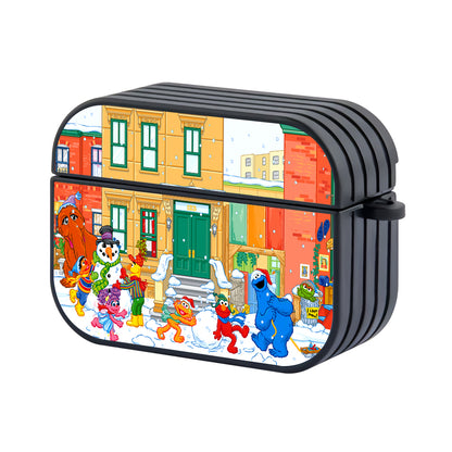 Sesame Street Warmth in the Midst of Snow Hard Plastic Case Cover For Apple Airpods Pro