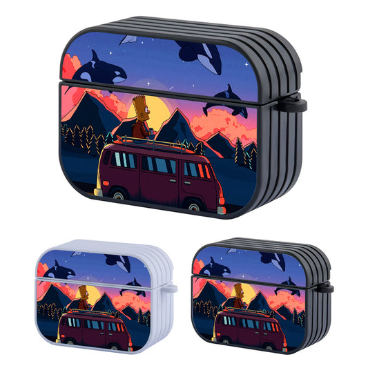 Simpson Bart at The Evening Show Hard Plastic Case Cover For Apple Airpods Pro