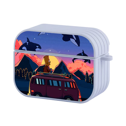 Simpson Bart at The Evening Show Hard Plastic Case Cover For Apple Airpods Pro