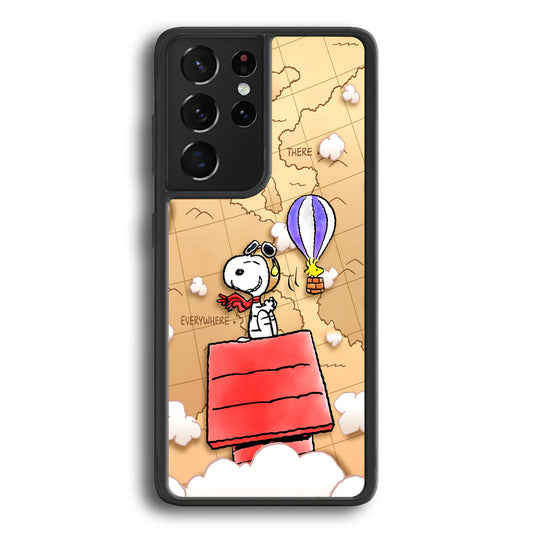 Snoopy Journey Around The World Samsung Galaxy S21 Ultra Case