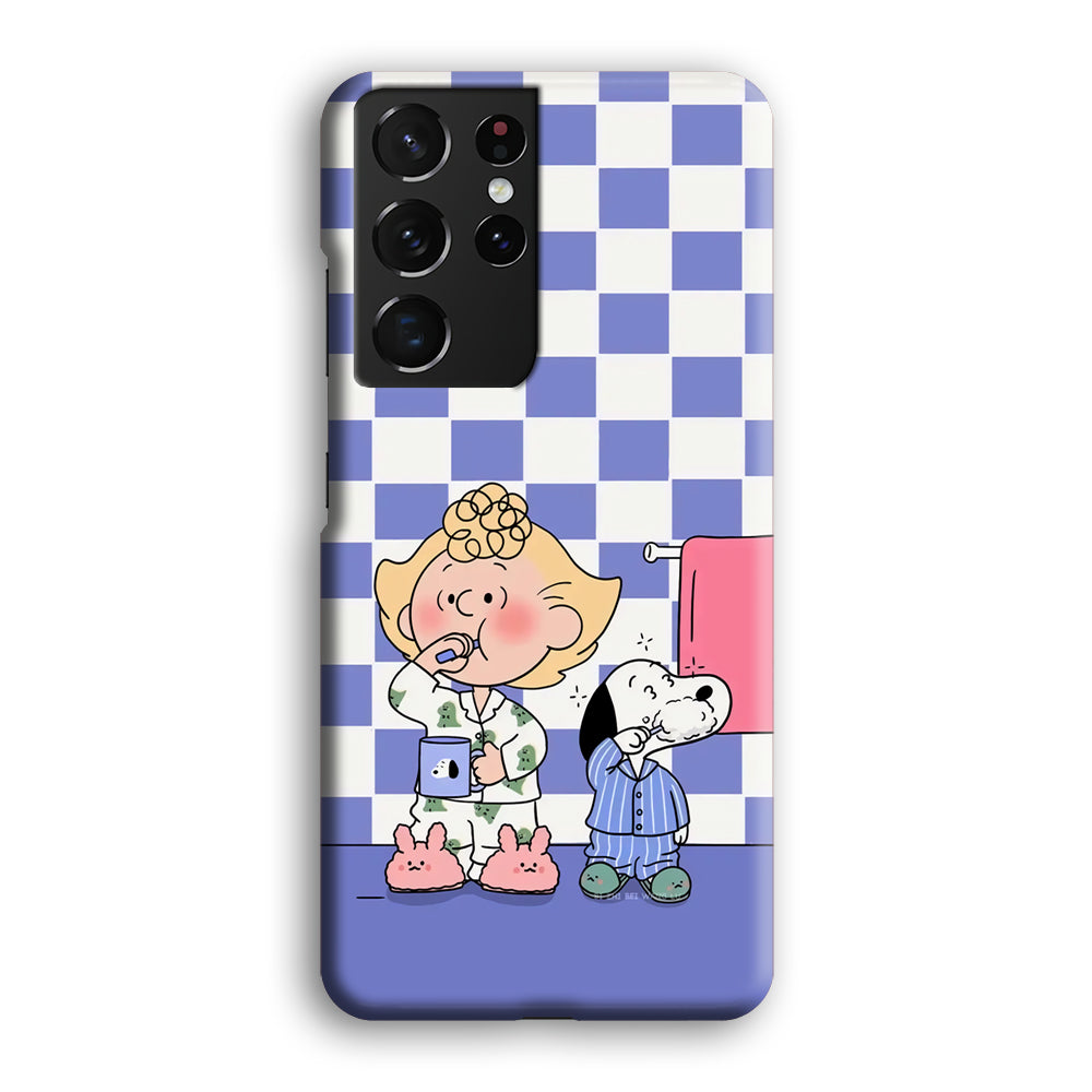 Snoopy Prepare for Sleep Samsung Galaxy S21 Ultra Case