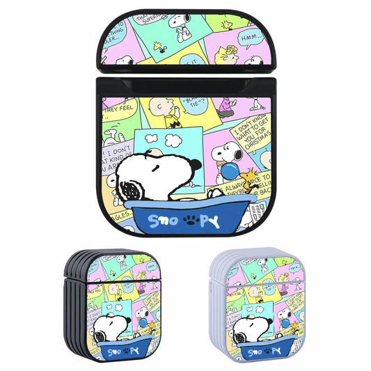 Snoopy Take a Rest from Busy Day Hard Plastic Case Cover For Apple Airpods