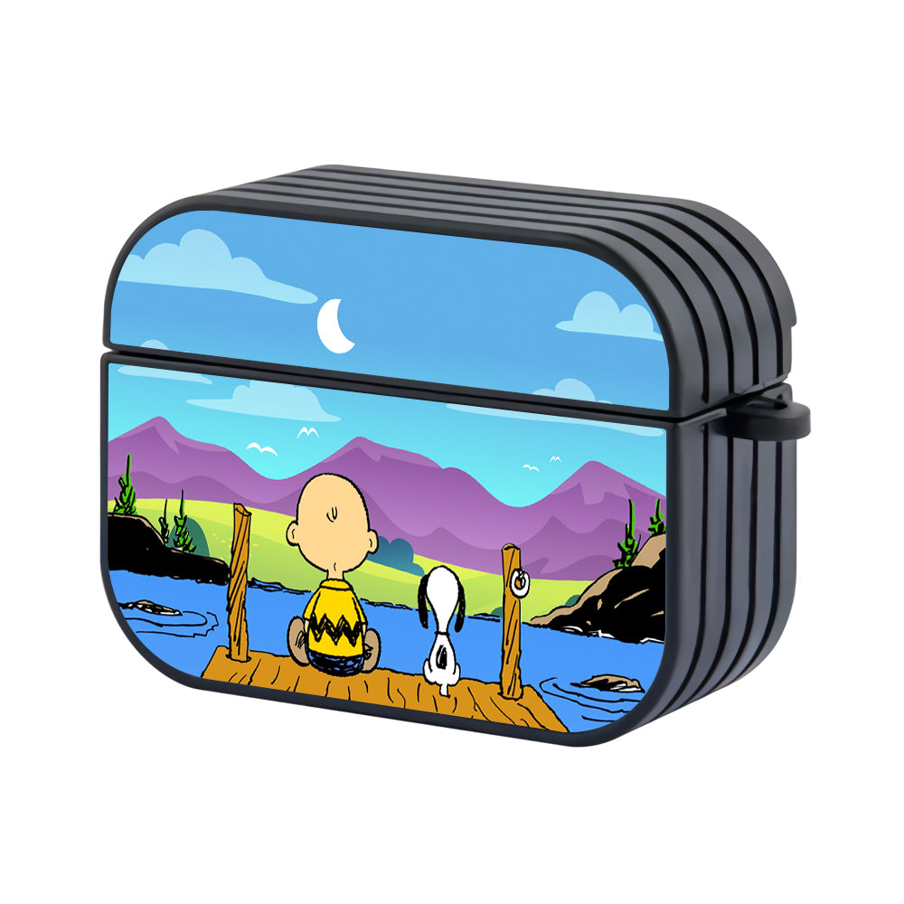Snoopy and Charlie Seeing Lovely Panorama Hard Plastic Case Cover For Apple Airpods Pro