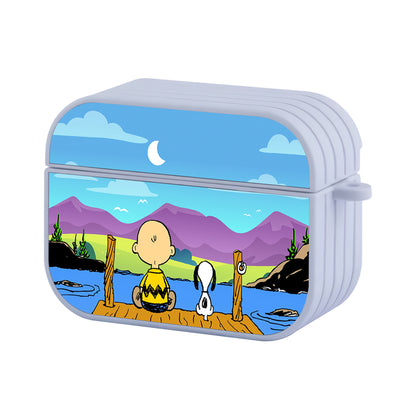 Snoopy and Charlie Seeing Lovely Panorama Hard Plastic Case Cover For Apple Airpods Pro