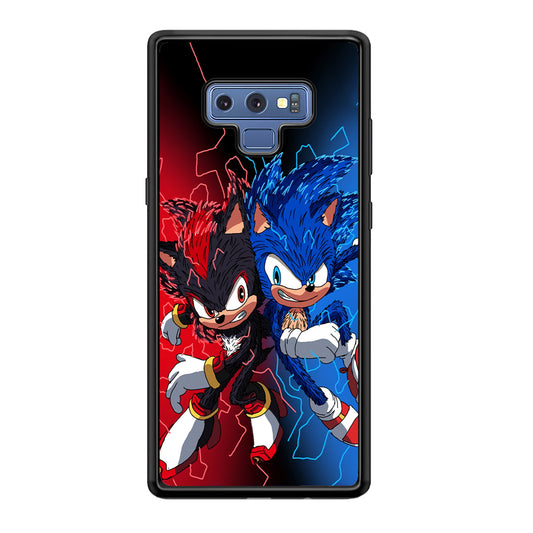 Sonic Red and Blue Fire Storm Samsung Galaxy Note 9 Case