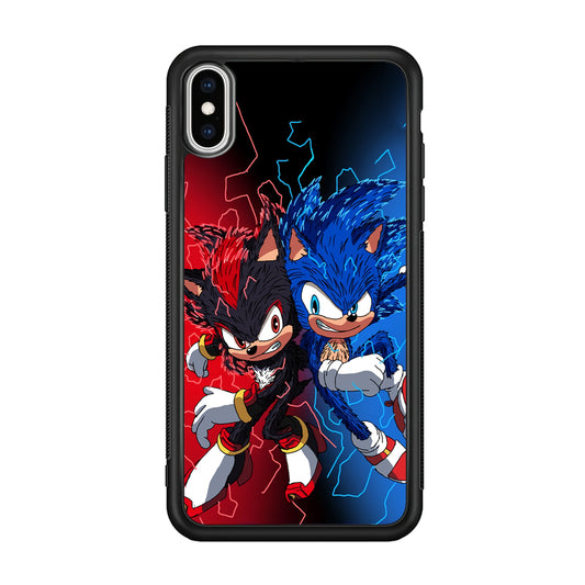 Sonic Red and Blue Fire Storm iPhone Xs Max Case