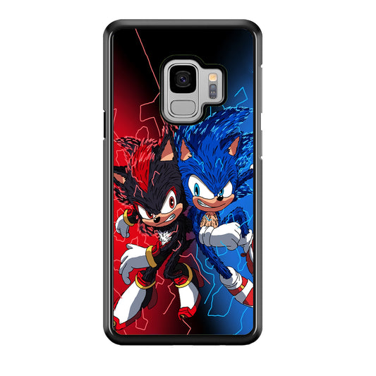Sonic Red and Blue Fire Storm Samsung Galaxy S9 Case