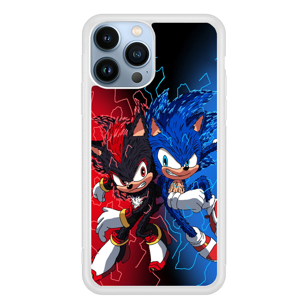 Sonic Red and Blue Fire Storm iPhone 13 Pro Max Case