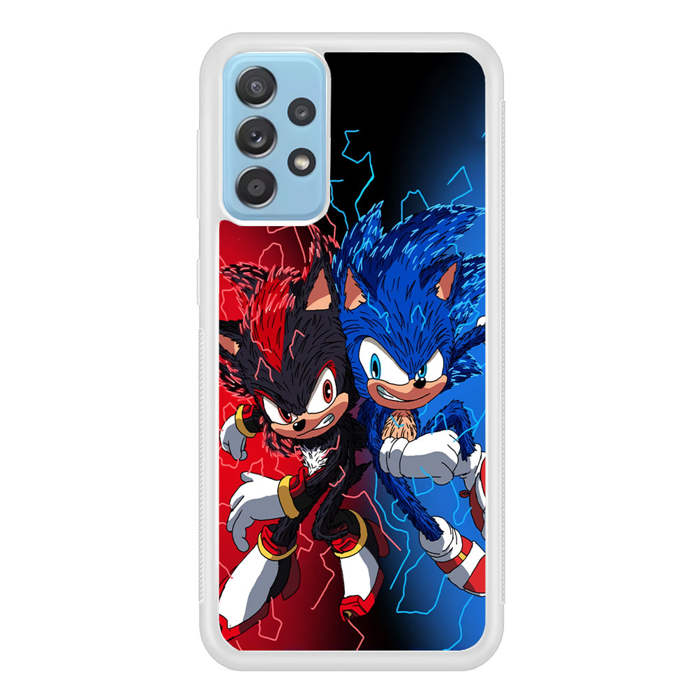 Sonic Red and Blue Fire Storm Samsung Galaxy A72 Case