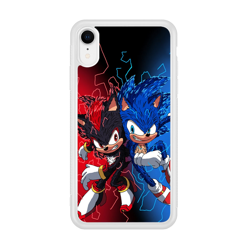 Sonic Red and Blue Fire Storm iPhone XR Case