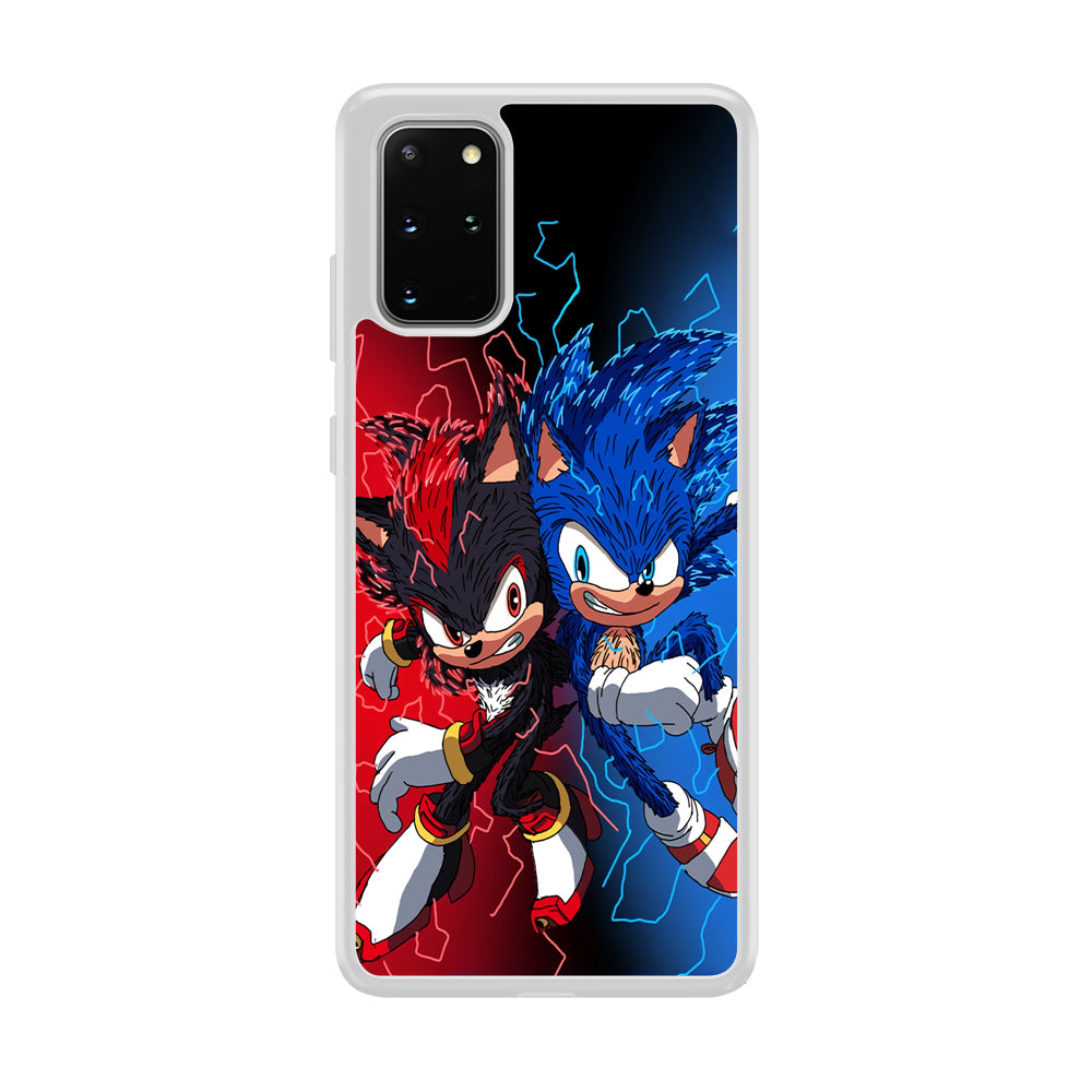 Sonic Red and Blue Fire Storm Samsung Galaxy S20 Plus Case