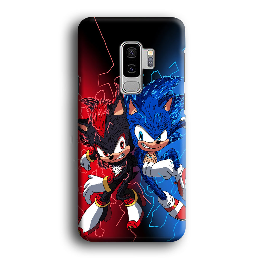 Sonic Red and Blue Fire Storm Samsung Galaxy S9 Plus Case