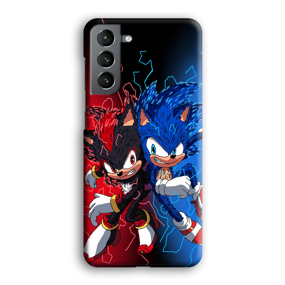 Sonic Red and Blue Fire Storm Samsung Galaxy S21 Plus Case